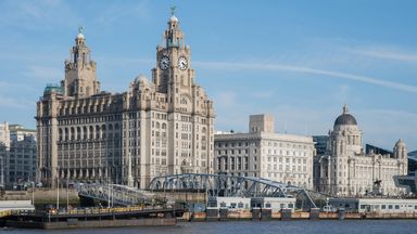 Views of the Royal Liver Building, Cunard Building and the Port of Liverpool Building.